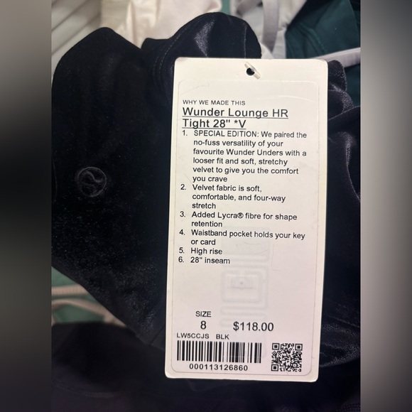 Lululemon✨Wunder Lounge High-Rise Tight 28" *Velvet✨Black✨RARE BNWT✨Sz 8 - Picture 6 of 9